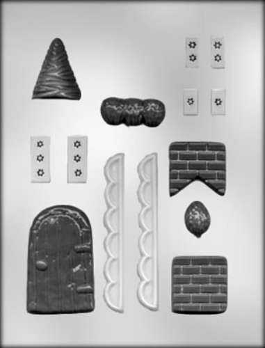 Gingerbread House Accessories Chocolate Mould - Click Image to Close